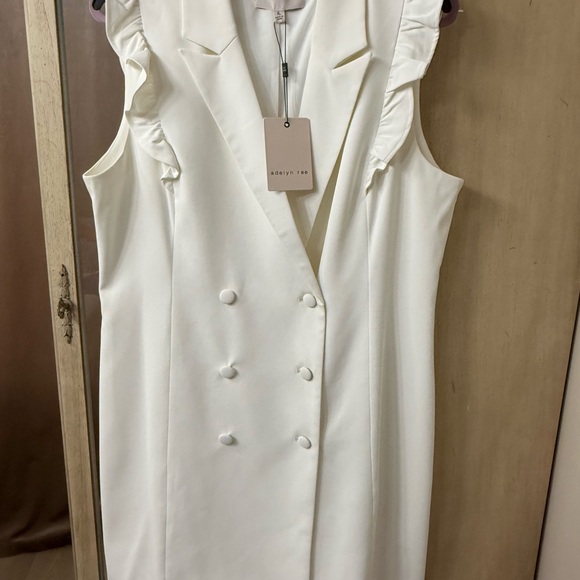 Adelyn Rae Cream Sleeveless Ruffle Mini Dress - Picture 4 of 7